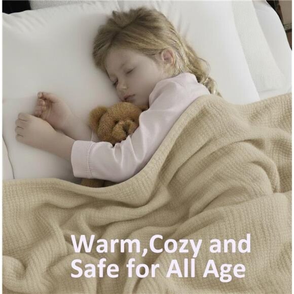 Muslin Blankets for Adults, Kids, 50"x60", 100% Organic Cotton Throw Blanket - Picture 4 of 7